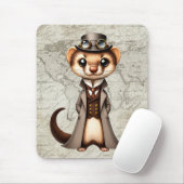 Steampunk viktorianischer Frett Welt Reisender Mousepad (Mit Mouse)