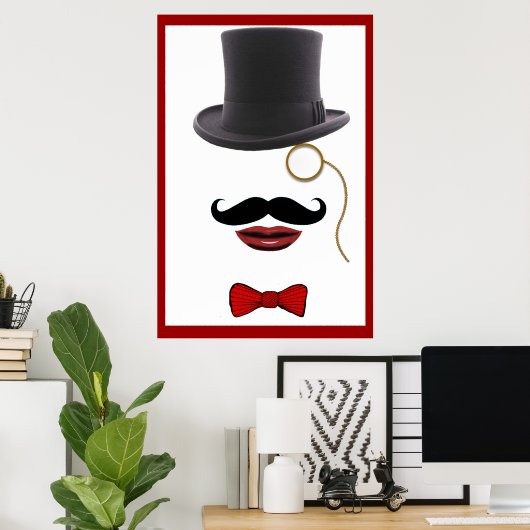 Steampunk viktorianischer Gentleman abstrakt Poste Poster (Heimbüro)