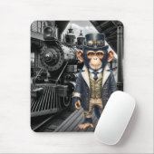Steampunk viktorianischer Schimpanse Welt Reisende Mousepad (Mit Mouse)