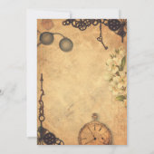 Steampunk Viktorianischer Vintager Junggeselinnen- Einladung (Rückseite)