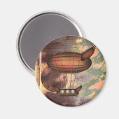 Steampunk Vintag Airship Magnet (Vorderseite/Rückseite)
