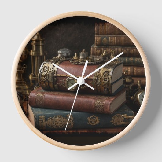 Steampunk Vintag Books Uhr (Vorderseite)