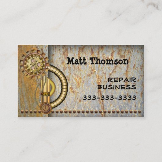 Steampunk Vintag Business Card Visitenkarte (Vorderseite)