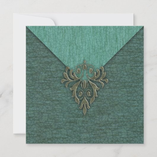 Steampunk Vintag Damask und Floral Einladung (Vorderseite)