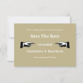 Steampunk Vintag Gears Foto Save the Date (Vorderseite)