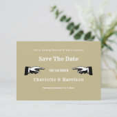 Steampunk Vintag Gears Foto Save the Date (Stehend Vorderseite)