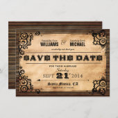 Steampunk Vintag Look Save the Date (Vorne/Hinten)