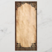 Steampunk Vintag Look Slim Dinner Menü Menükarte (Rückseite)