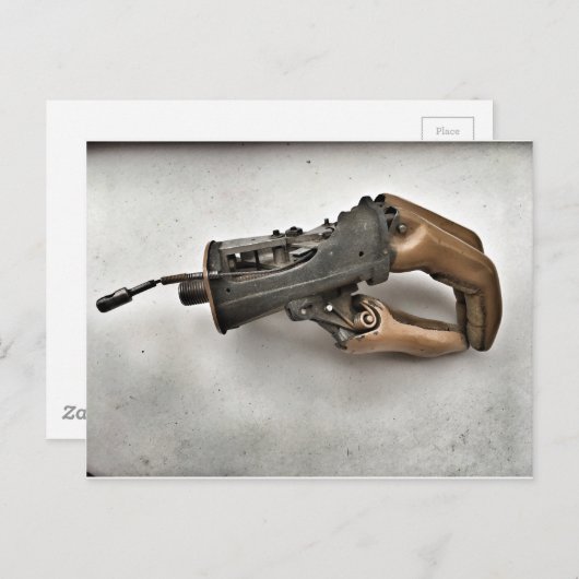 Steampunk Vintag Prothetische Hand Postkarte (Vorne/Hinten)
