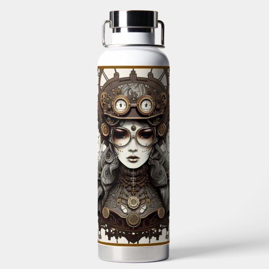 "Steampunk Vintag" Trinkflasche (Rückseite)