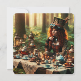 Steampunk Vintag Viktorianisch Lady Mad Hatter Einladung