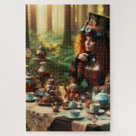 Steampunk Vintag Viktorianisch Lady Mad Hatter Puzzle