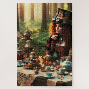 Steampunk Vintag Viktorianisch Lady Mad Hatter Puzzle
