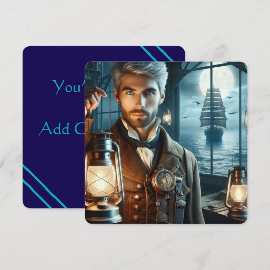 Steampunk Vintag Viktorianisch Lighthouse Keeper Einladung (Vorne/Hinten)