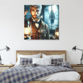 Steampunk Vintag Viktorianisch Lighthouse Keeper Leinwanddruck (Insitu (Schlafzimmer))