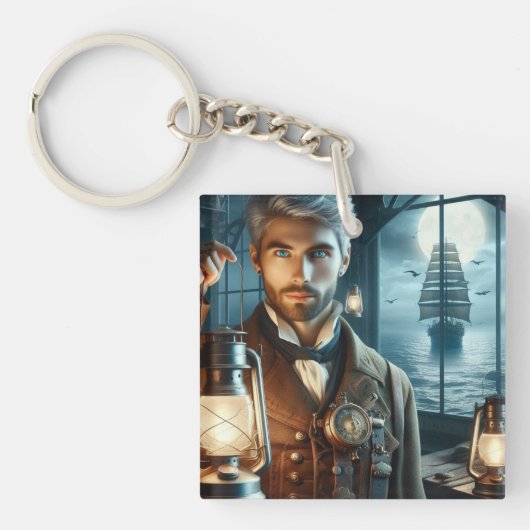 Steampunk Vintag Viktorianisch Lighthouse Keeper Schlüsselanhänger (Vorderseite)