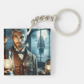 Steampunk Vintag Viktorianisch Lighthouse Keeper Schlüsselanhänger (Rückseite)