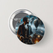 Steampunk Vintag Viktorianisch Space Air Captain Button (Vorne & Hinten)