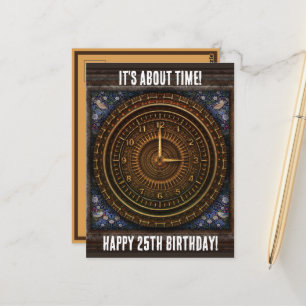 Steampunk Vintage Alte Kupferuhrwerk Postkarte