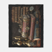 Steampunk-Vintage-Bücher Fleecedecke (Vorderseite)