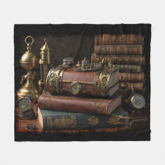 Steampunk-Vintage-Bücher Fleecedecke