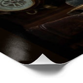 Steampunk-Vintage-Bücher Poster (Ecke)