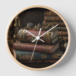 Steampunk-Vintage-Bücher Uhr