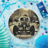 Steampunk Vintage Car & Streetlights Pappteller (Party)