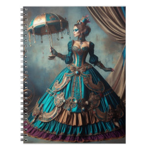 Steampunk-Vintage-Dame im viktorianischen Stil als Notizblock