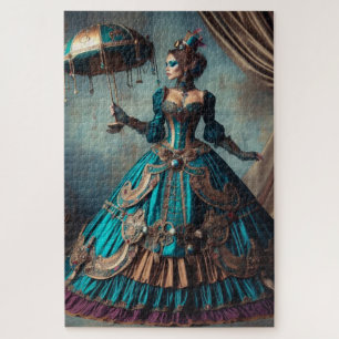 Steampunk-Vintage-Dame im viktorianischen Zirkus Puzzle