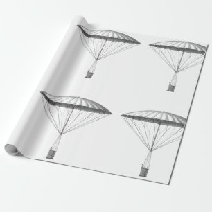 Steampunk Vintage Heißluftballon Zeichnung Geschenkpapier