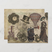 Steampunk Vintage Industrial Postkarte (Vorne/Hinten)