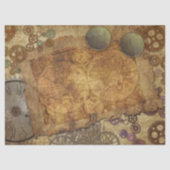 Steampunk Vintage-Kartengetriebe Seidenpapier (Vorderseite)