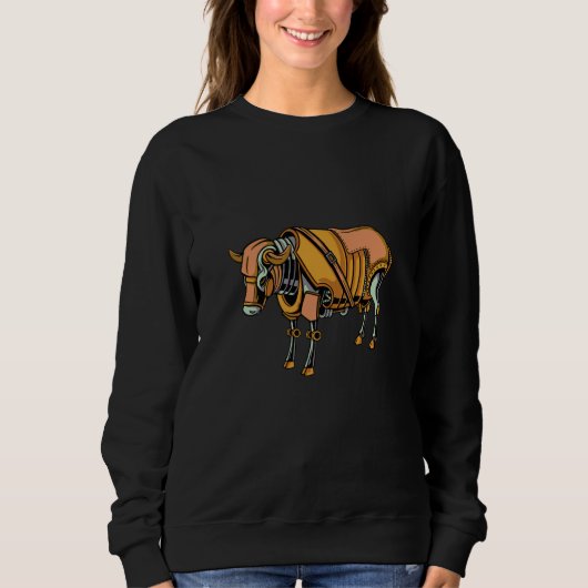 Steampunk-Vintage-Kuh-Stier-gruselig Sweatshirt (Vorderseite)