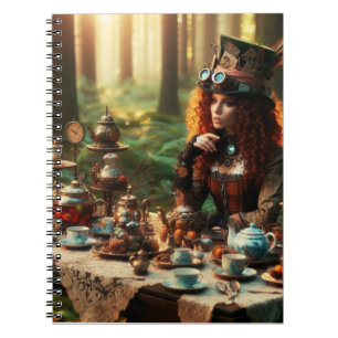 Steampunk-Vintage-Lady im viktorianischen Stil ver Notizblock