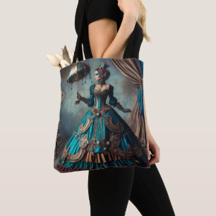 Steampunk-Vintage-Lady im viktorianischen Zirkus Tasche