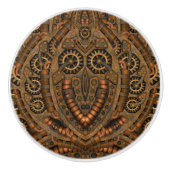 Steampunk Vintage Mechanik Keramikknauf (Vorderseite)