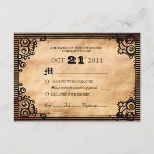 Steampunk Vintage-Optik benutzerdefinierte RSVP Karte