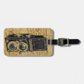 steampunk-Vintage Skripte begraben antike Kamera Gepäckanhänger (Vorderseite horizontal)
