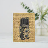 steampunk-Vintage Skripte begraben antike Kamera Postkarte (Stehend Vorderseite)