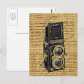 steampunk-Vintage Skripte begraben antike Kamera Postkarte (Vorne/Hinten)