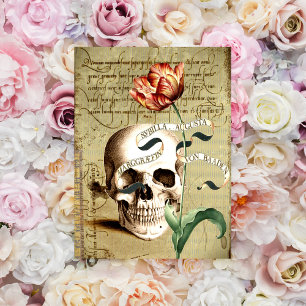 Steampunk-Vintage-Totenkopf-Blumen-Einladung zum S Feiertagspostkarte