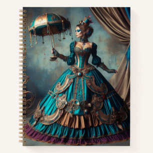 Steampunk-Vintage-Victorian-Dame-Zirkusartistin Notizblock