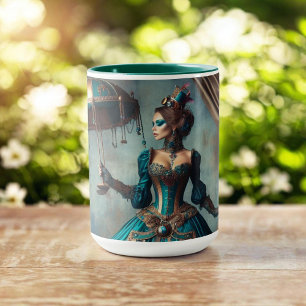Steampunk-Vintage-Victorian-Dame-Zirkusartistin Tasse