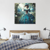 Steampunk Vintage Victorian Garden Lady Leinwanddruck (Insitu (Schlafzimmer))
