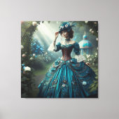 Steampunk Vintage Victorian Garden Lady Leinwanddruck (Vorderseite)