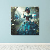 Steampunk Vintage Victorian Garden Lady Leinwanddruck (Insitu (Holzboden))