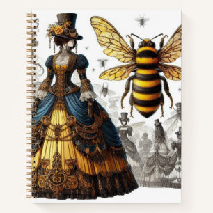 Steampunk-Vintage-Victorian-Königin-Bienen-Kleid Notizblock