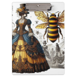 Steampunk Vintage-Victorian-Königinnen-Bienen-Klei Klemmbrett