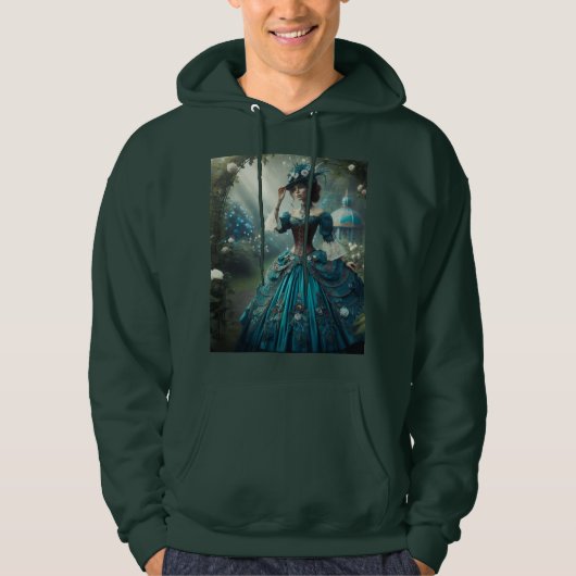 Steampunk Vintage Viktorianische Dame im Garten Hoodie (Vorderseite)